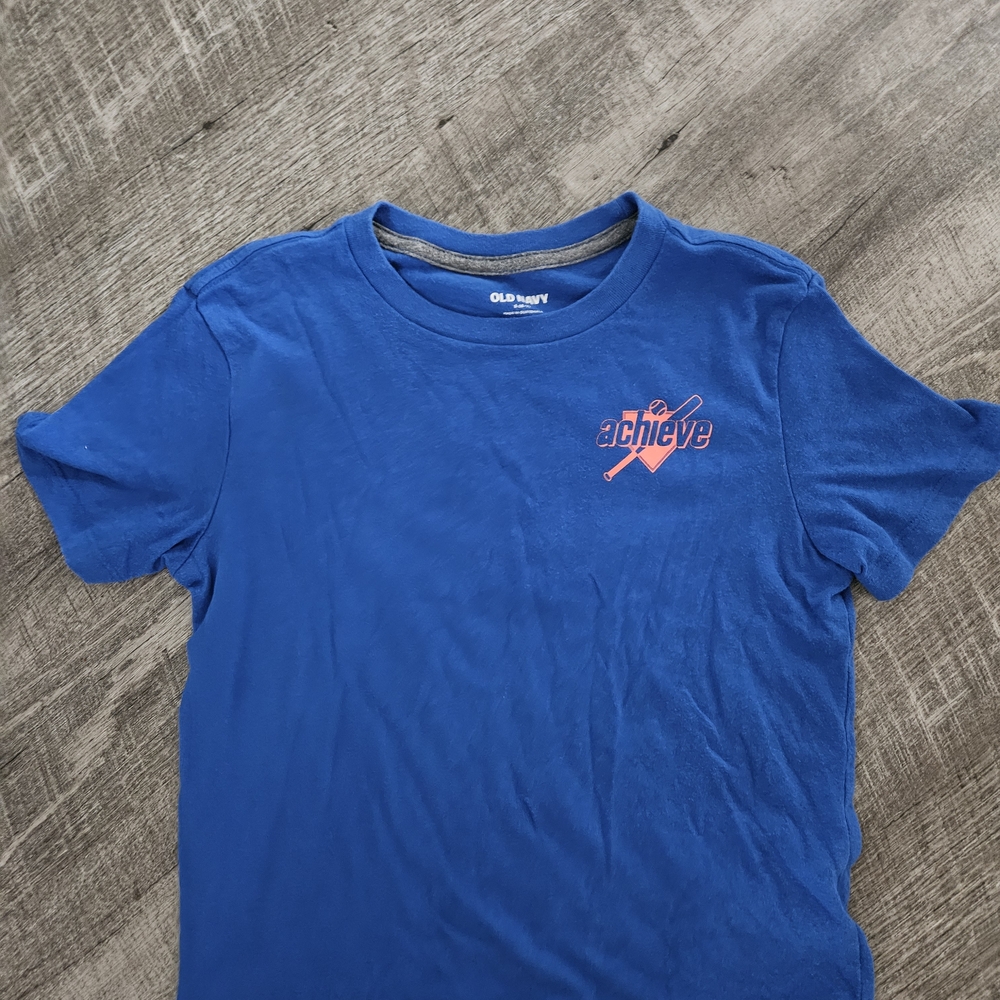 Old Navy Blue Tee with Orange Graphic
